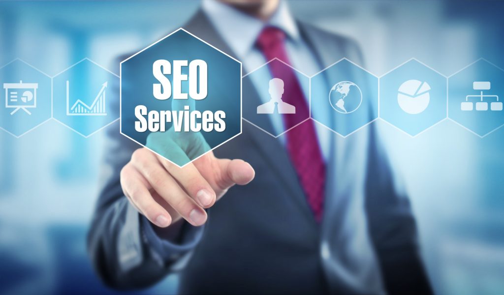 SEO services text and icons