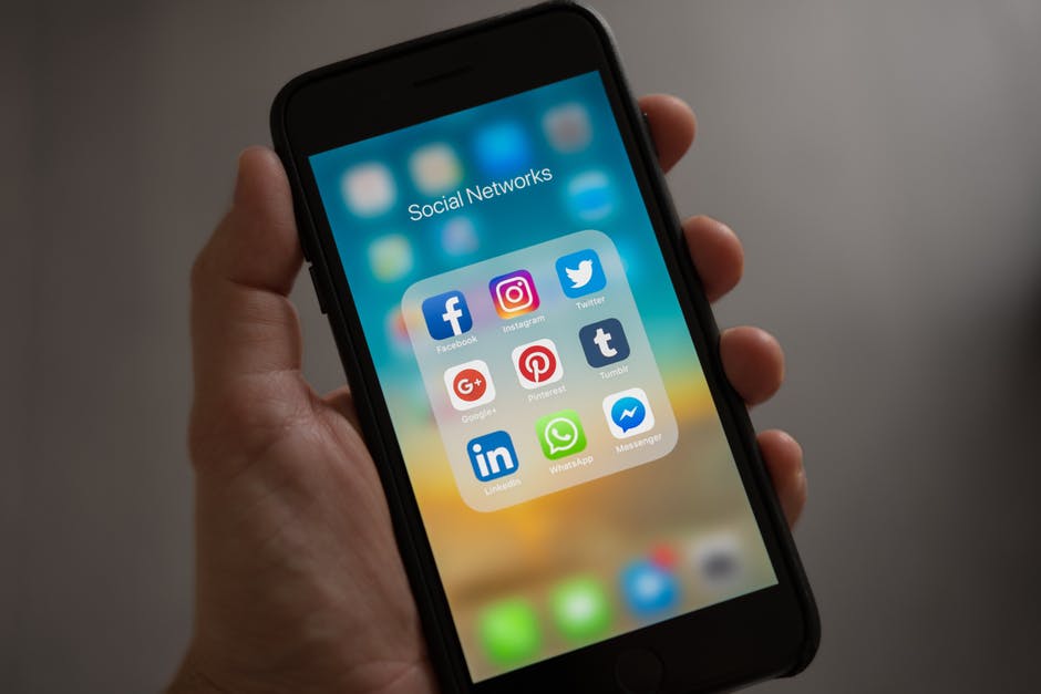 facebook instagram and other social media icons on phone