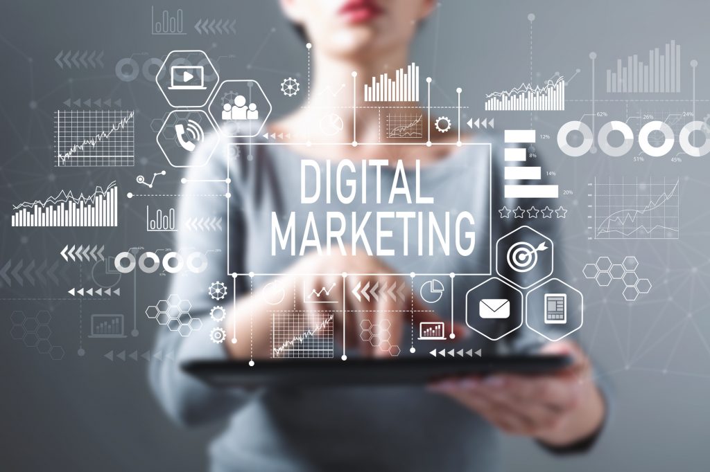 digital marketing text and graphics