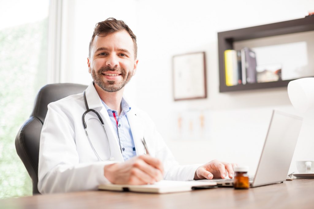 Medical Professional Working on a Laptop